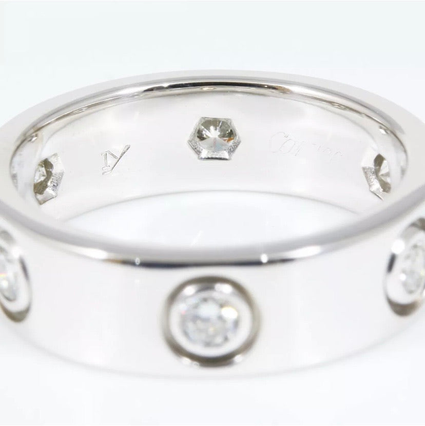 Cartier Full Diamond 18KT Gold Love Ring Size 5.75