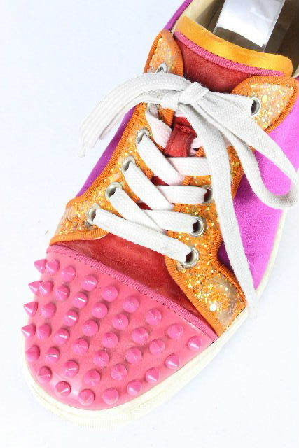 Christian Louboutin Red Bottom Pink Spike Sneakers
