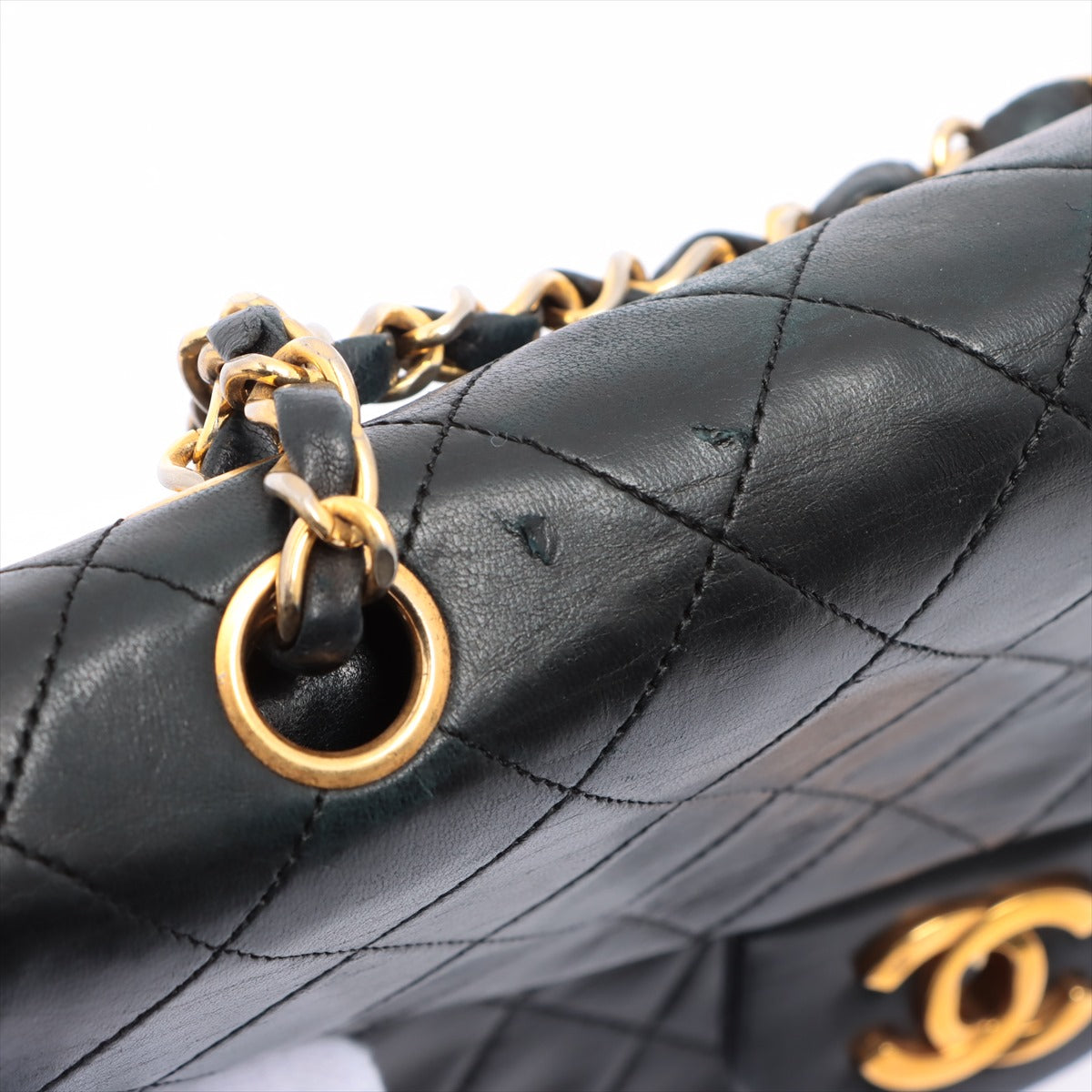 CHANEL Vintage Black Lambskin GHW Double Flap Bag