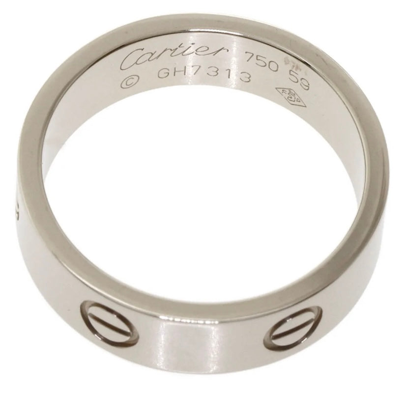 Cartier 18KT White Gold Love Ring, Size 59