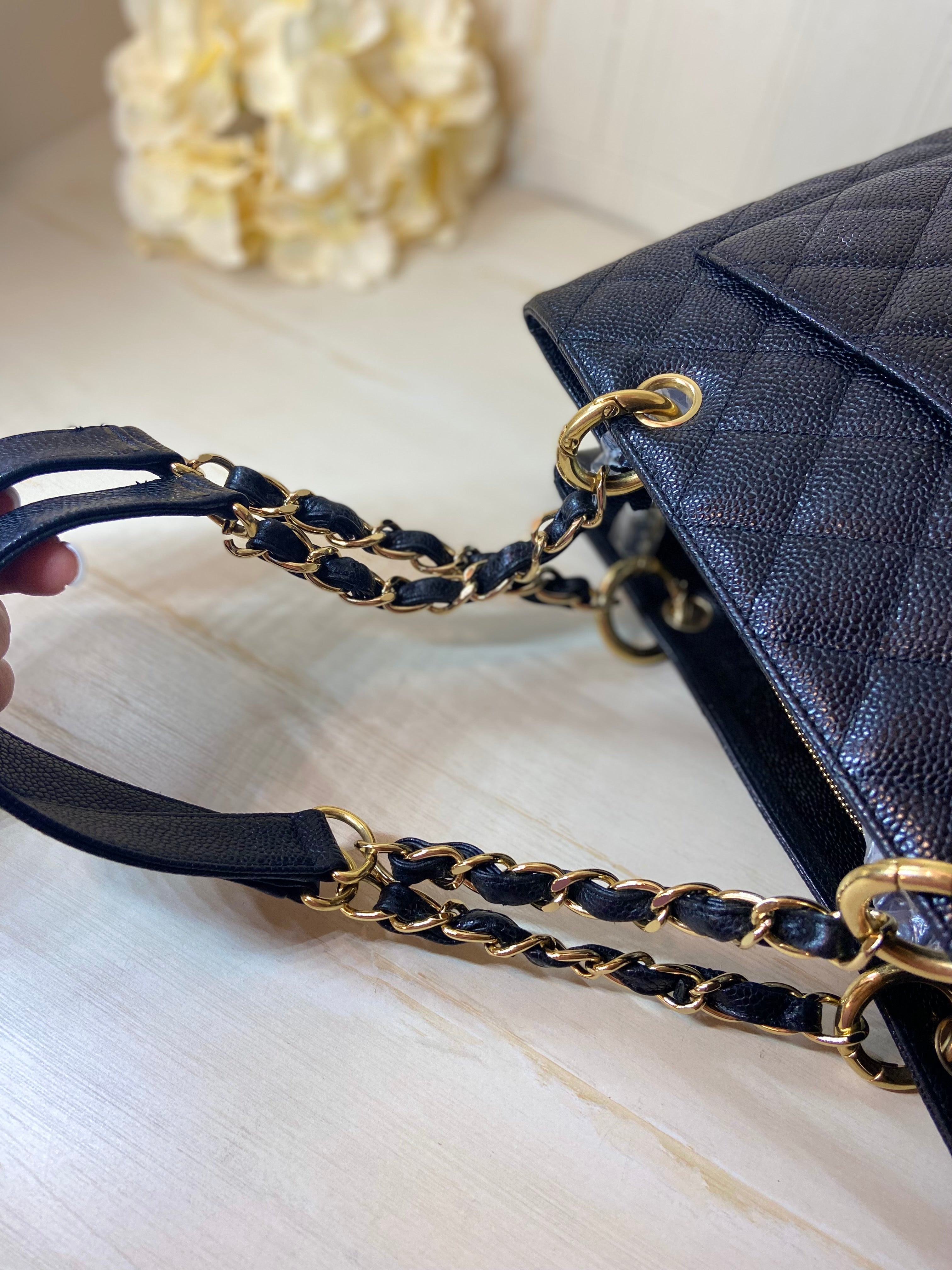 CHANEL GST Grand Shopper Tote Black Caviar Leather GHW Bag