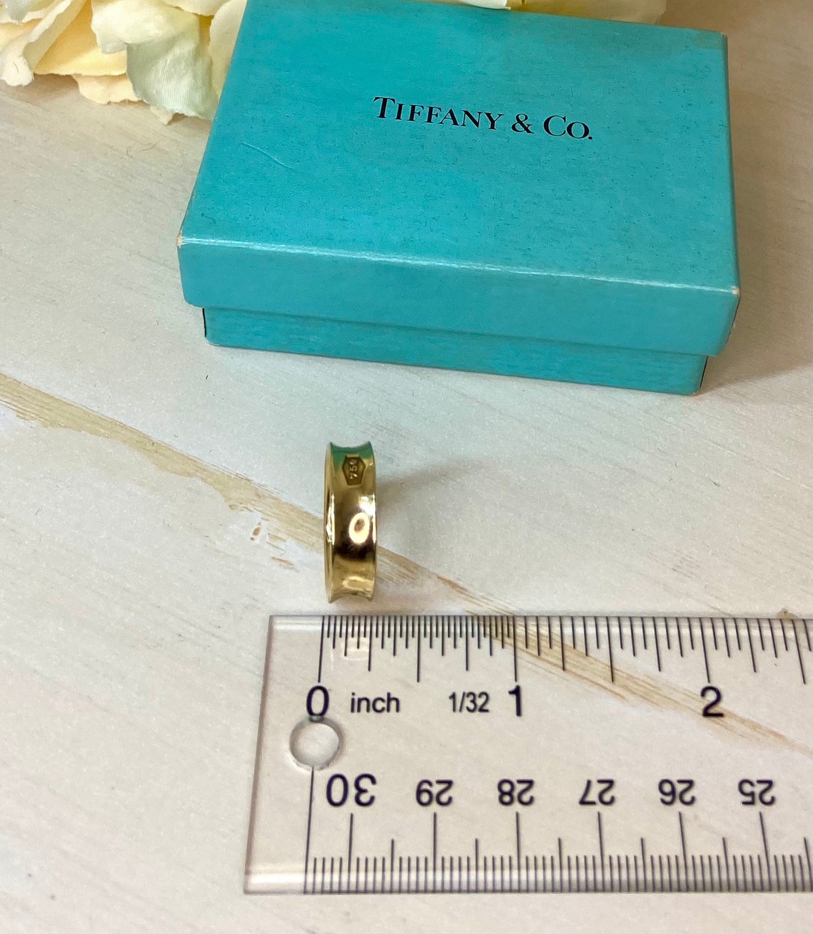 Tiffany & Co.18KT Yellow Gold 1837 Concave Wide Ring