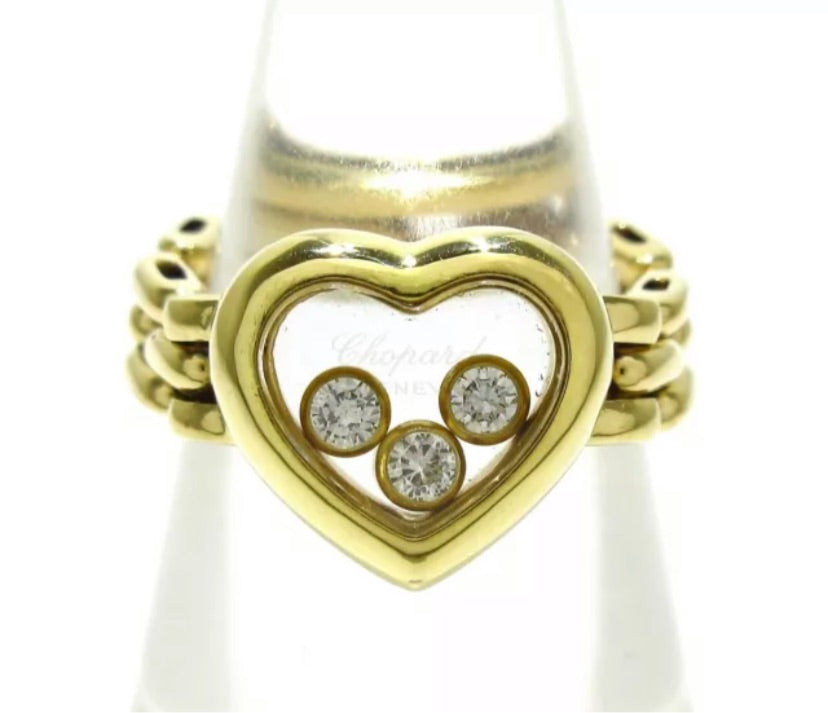 Chopard Happy Diamond 18KT Yellow Gold Ring Size 5