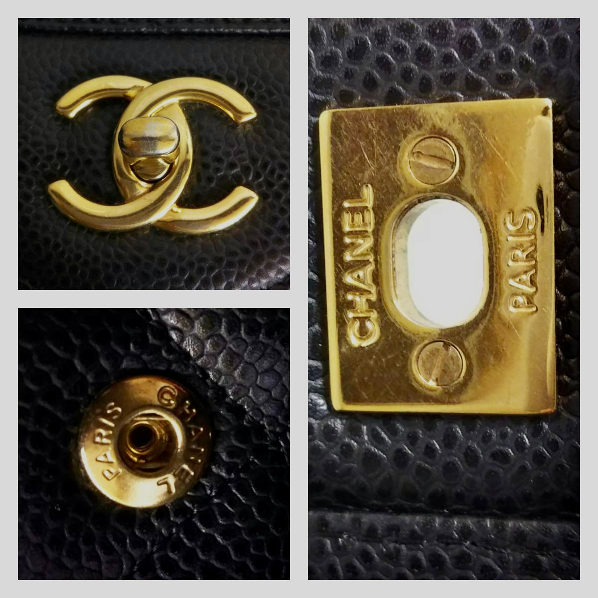 CHANEL Black Caviar Gold Hardware Jumbo 30cm Double Flap Bag