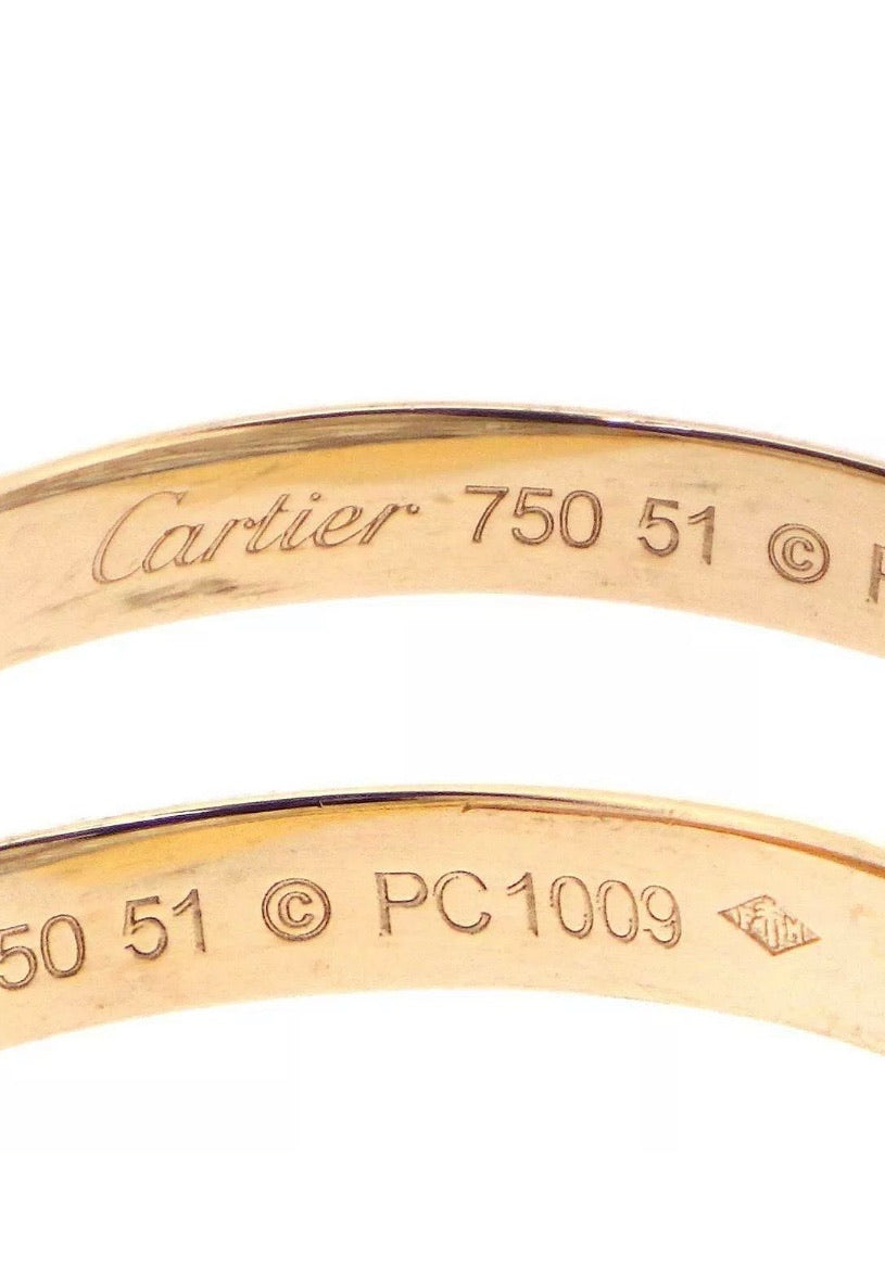 Cartier Trinity Diamond Paved 18KT Gold Ring Sz 6