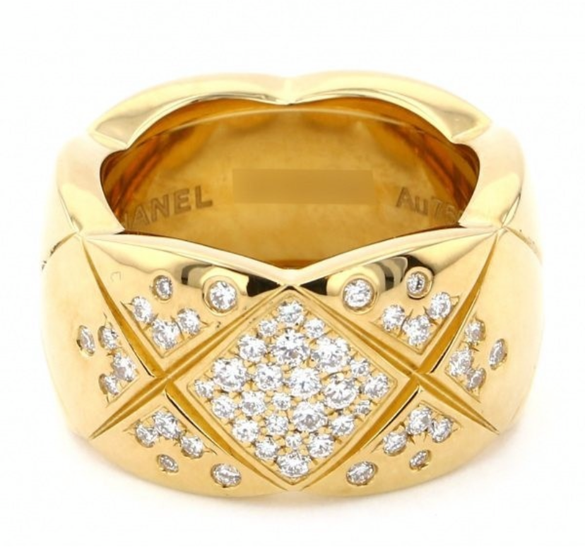 CHANEL Diamond Large CoCo Crush 18KT Yellow Gold Ring Size 55/ 7
