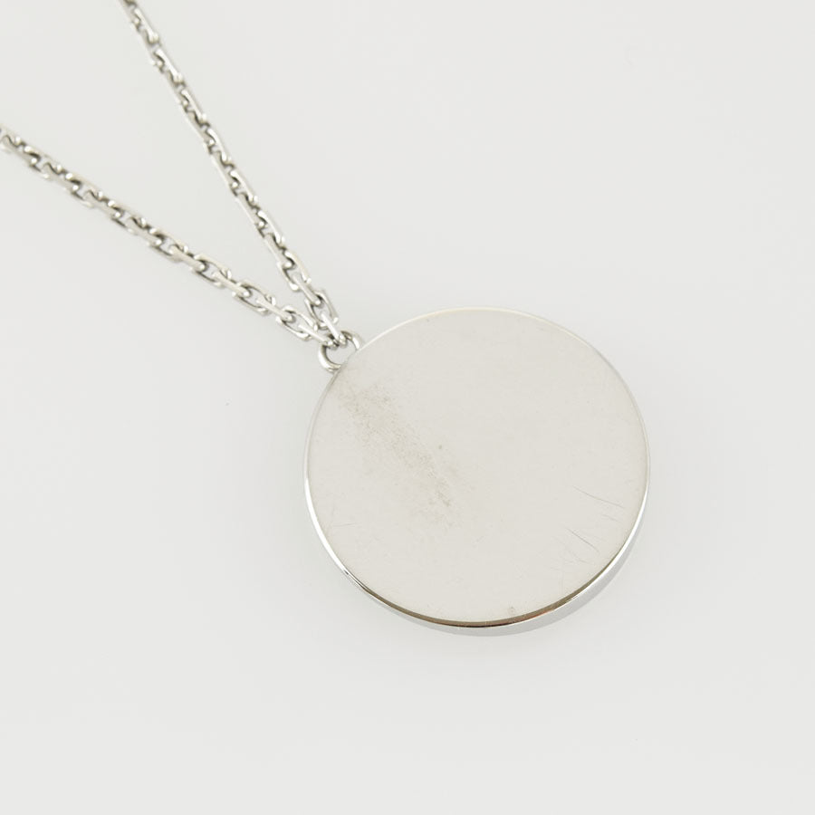 Cartier Diamond Love Disc / Circle Pendant Necklace