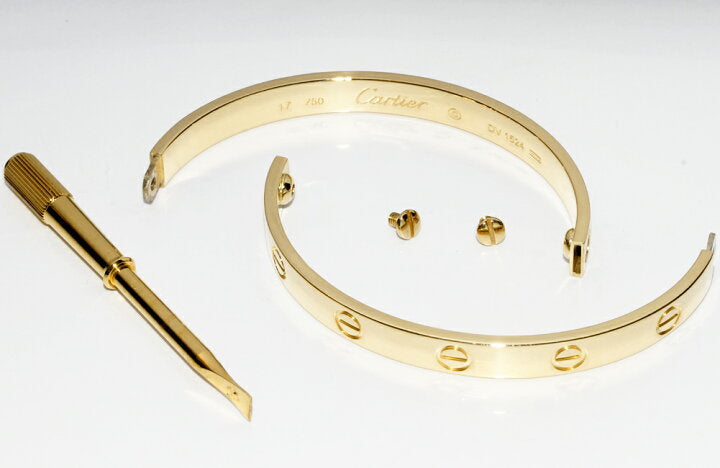 Cartier 18KT Yellow Gold Love Bracelet Size 17 w/ Cert