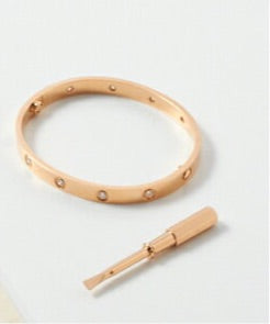 Cartier 10 Full Diamond 18KT Rose Gold Love Bracelet, Size 17
