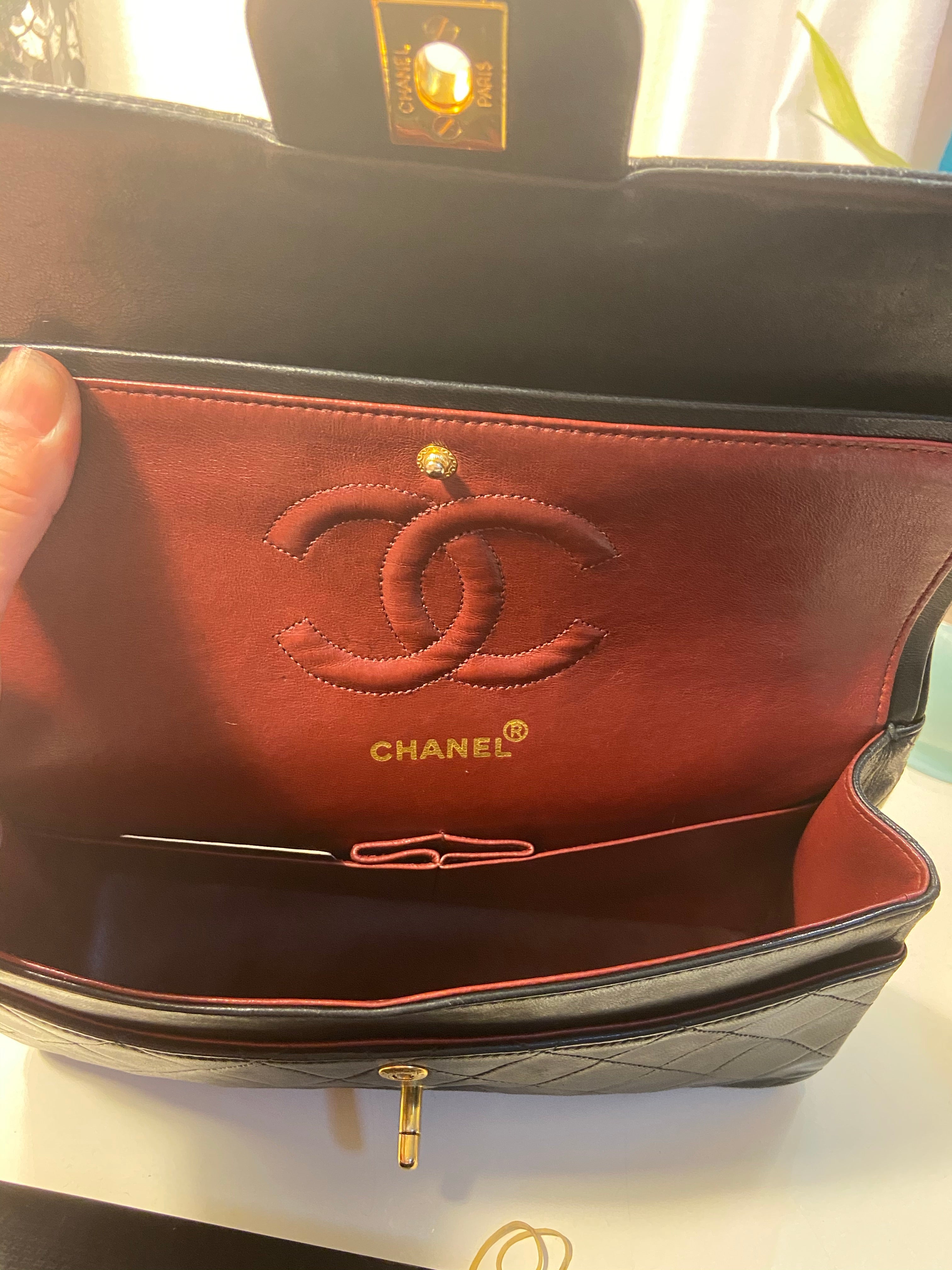 Sale! CHANEL Black Double Flap Lambskin Leather 25 Shoulder Bag
