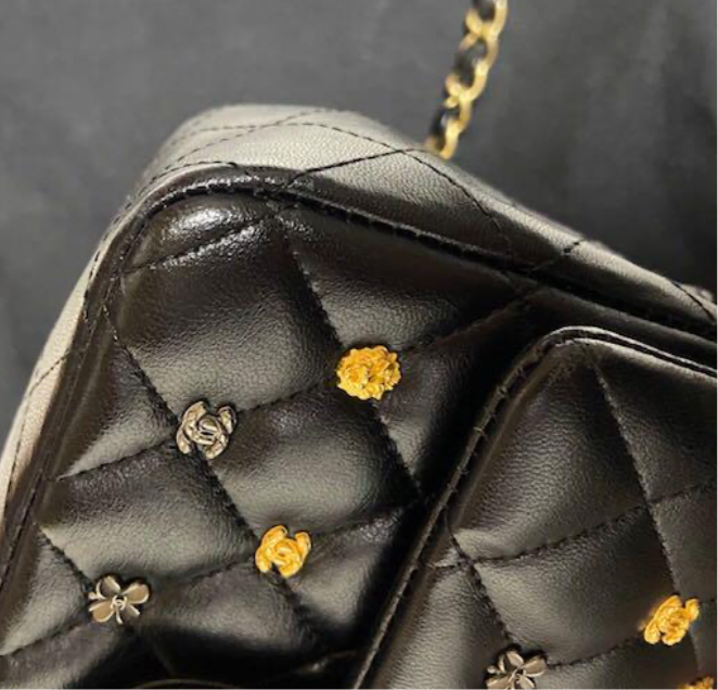 CHANEL Black Lambskin Lucky Charm Embellished Classic Flap Bag