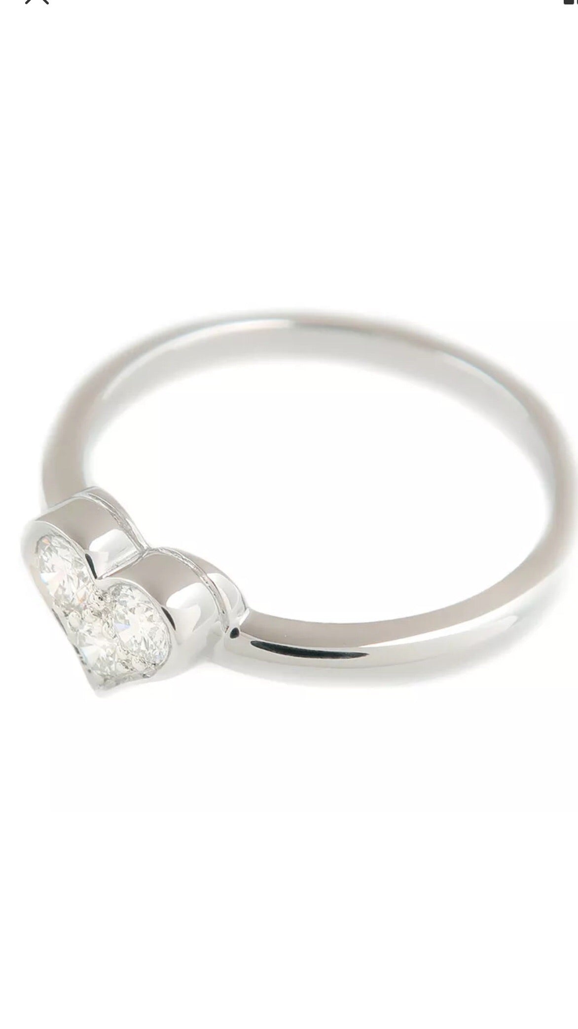 Tiffany & Co. PT950 Diamond Sentimental Heart Ring Sz 5