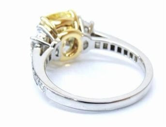 Tiffany & Co. 3.68ct Diamond Fancy Yellow Intense Platinum (Pt950) Ring