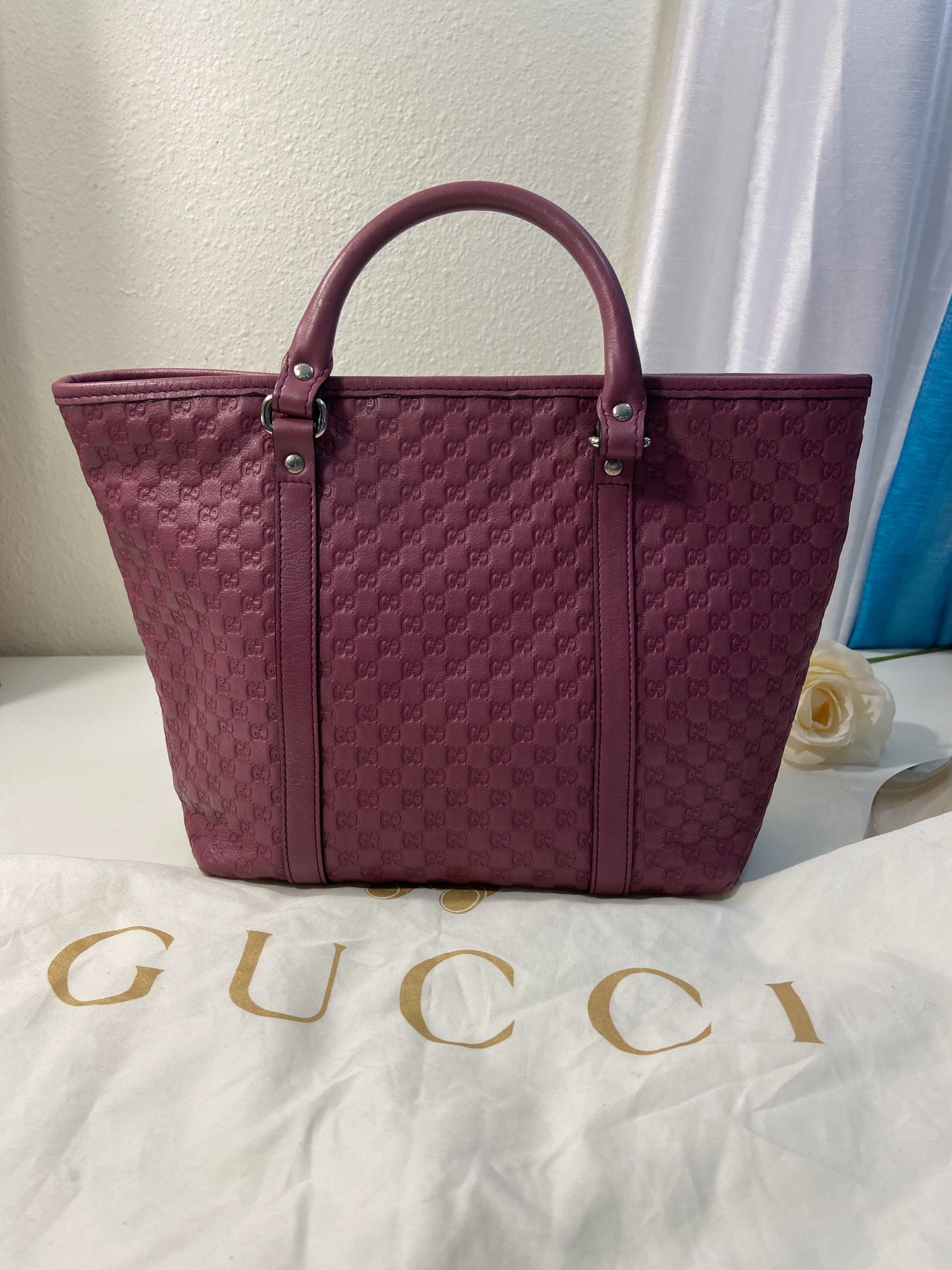Gucci Pink Guccissima Leather Small Tote Bag