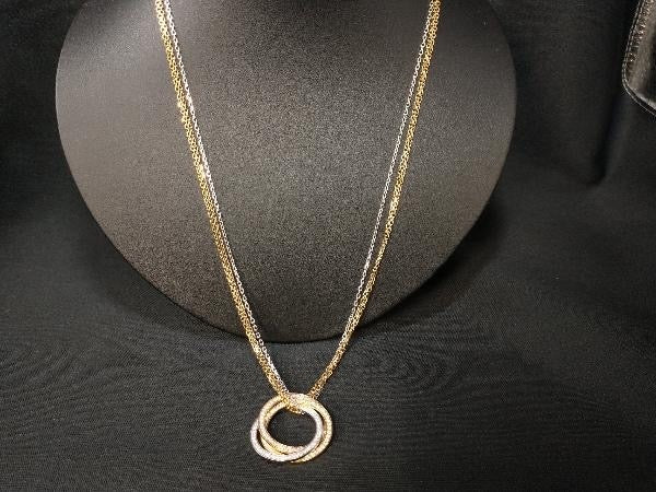 Cartier Trinity Diamond 18KT Tri-Gold Necklace Chain & Pendant