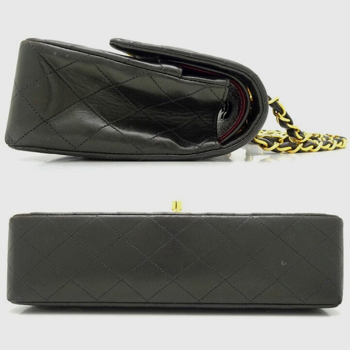 CHANEL Black Lambskin Medium Double Flap GHW