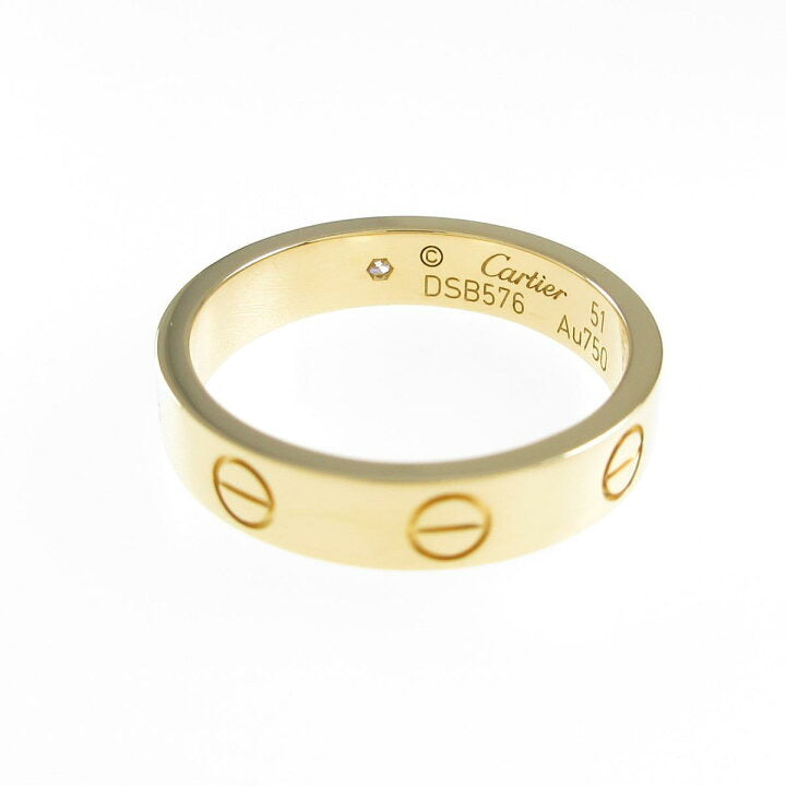 Cartier 1P Diamond 18KT Yellow Gold Love Ring Size 51/ 5.5
