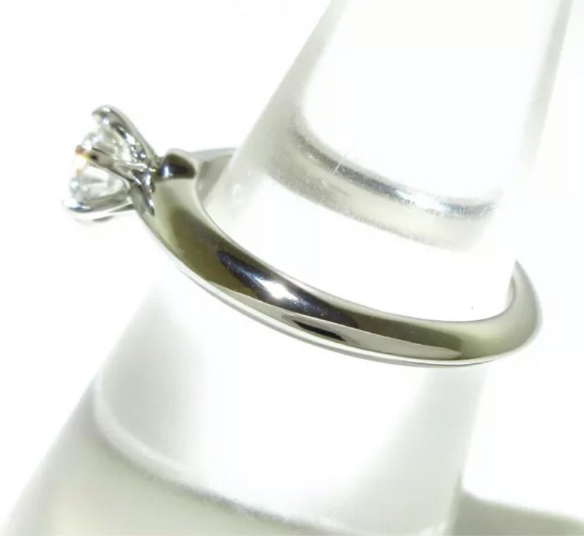 Tiffany & Co. Diamond Solitaire .58ct Platinum Engagement / Wedding Ring Size 5.5
