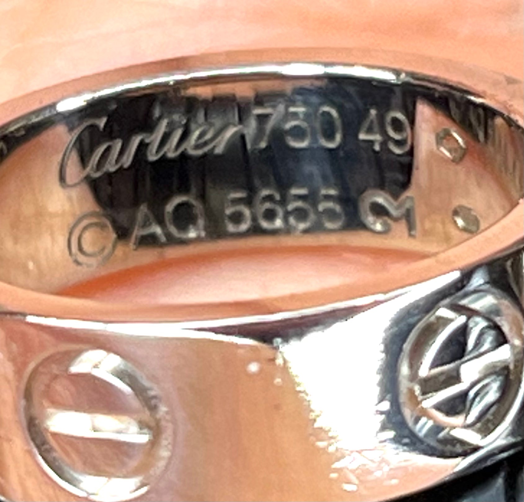Cartier 18KT White Gold Love Ring Size 49