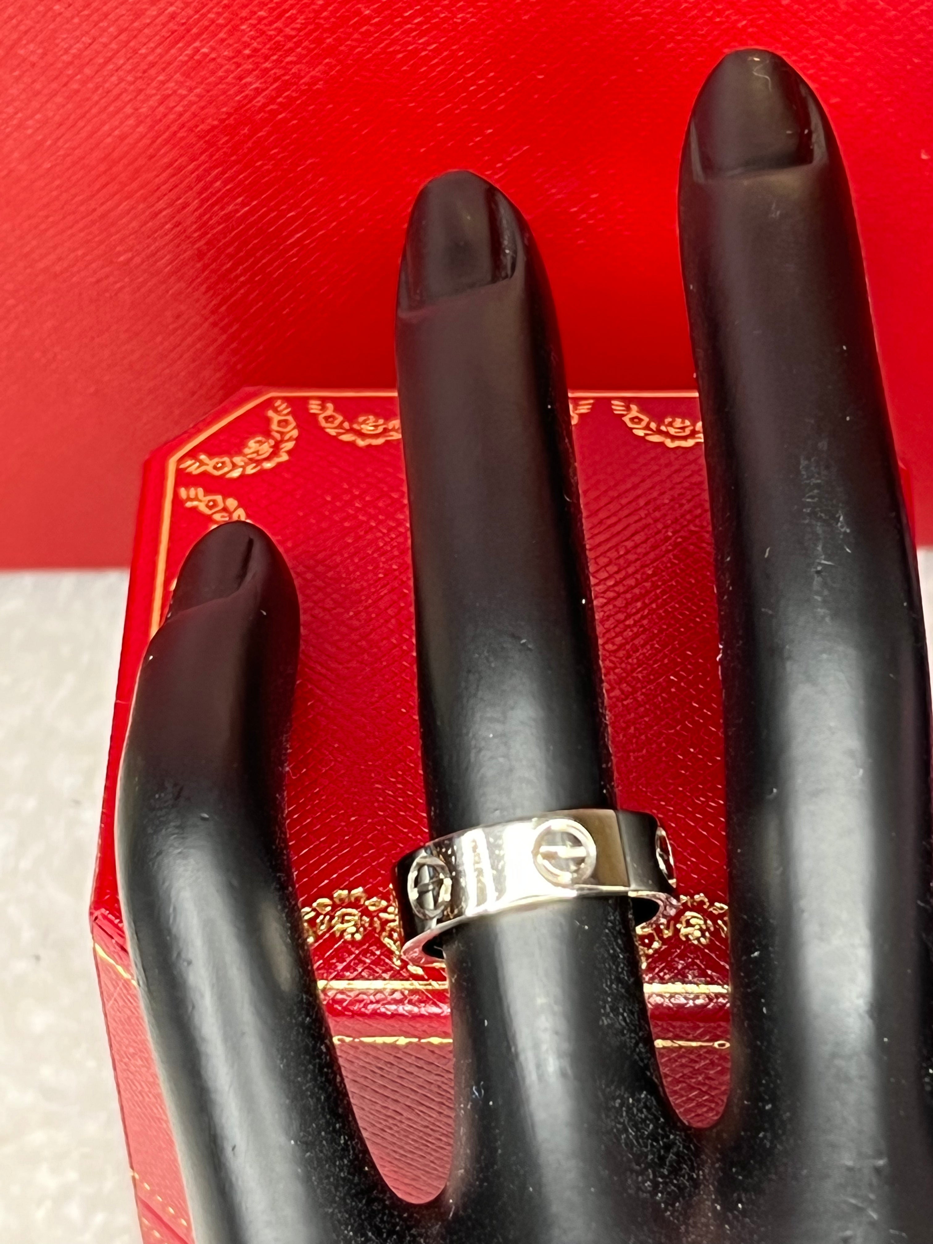 Cartier 18KT White Gold Love Ring Size 49