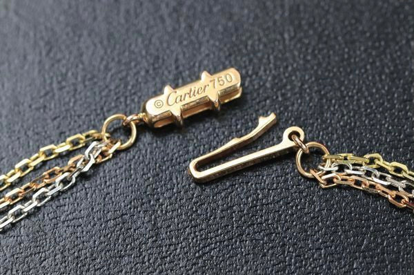Cartier Trinity Diamond 18KT Tri-Gold Necklace Chain & Pendant