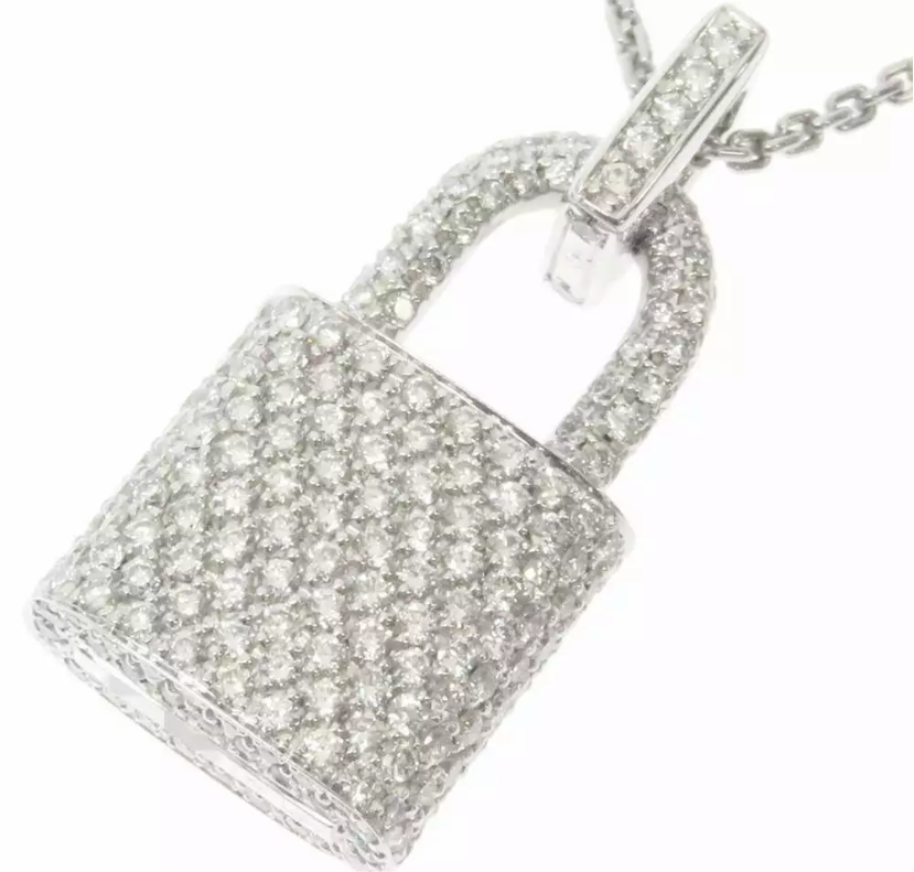 Louis Vuitton Diamond Paved Lockit Pendentiff Necklace