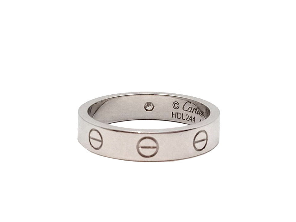 Cartier 1P Diamond Mini Wedding Love Ring 18KT White Gold #53