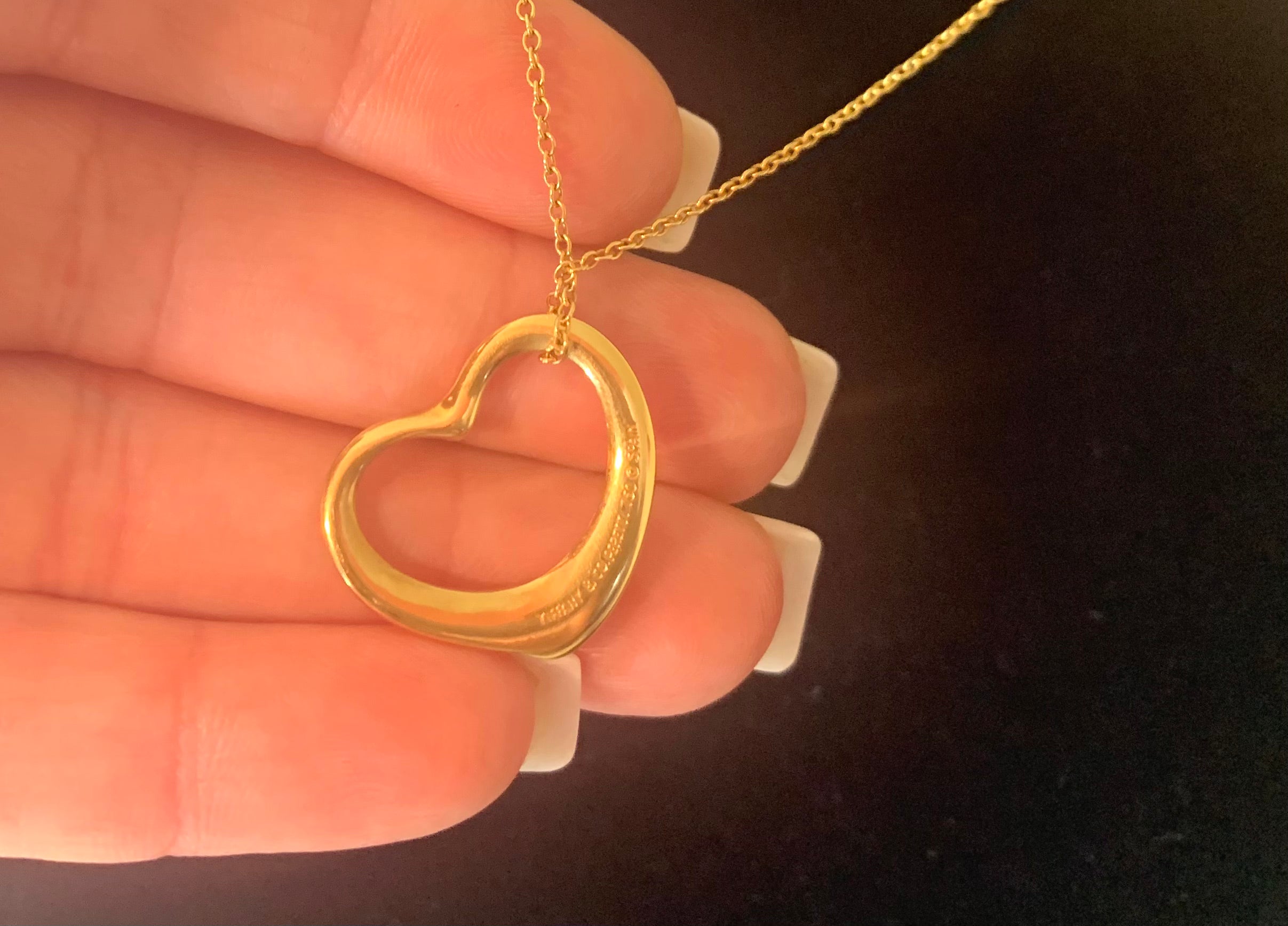 Tiffany 18KT Yellow Gold Elsa Perretti Open Heat Necklace