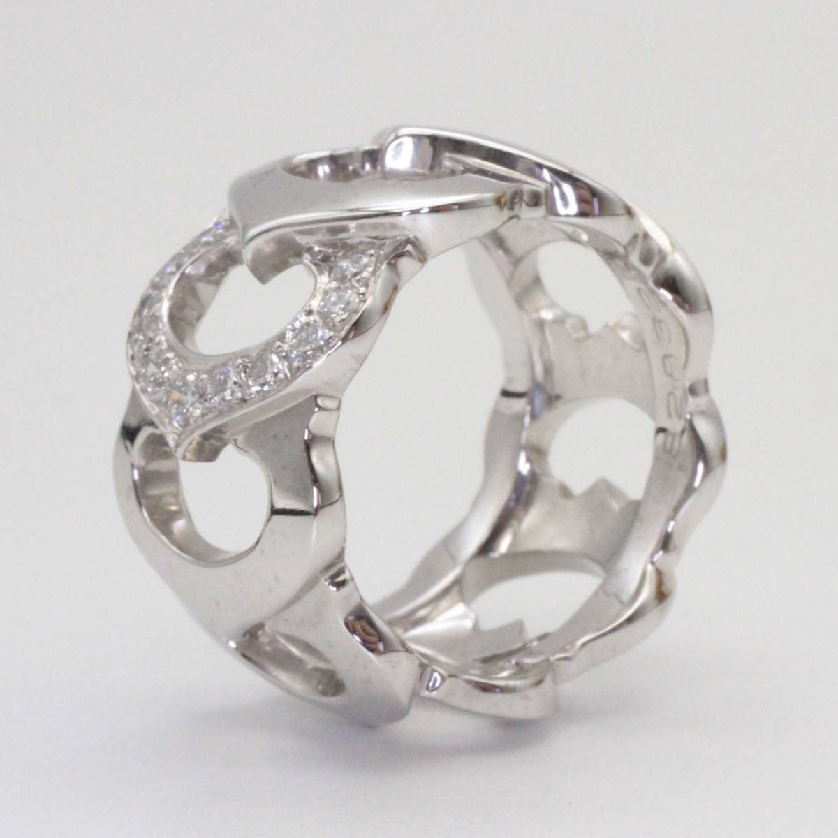 Cartier Diamond-Paved C Motif 18KT White Gold Ring
