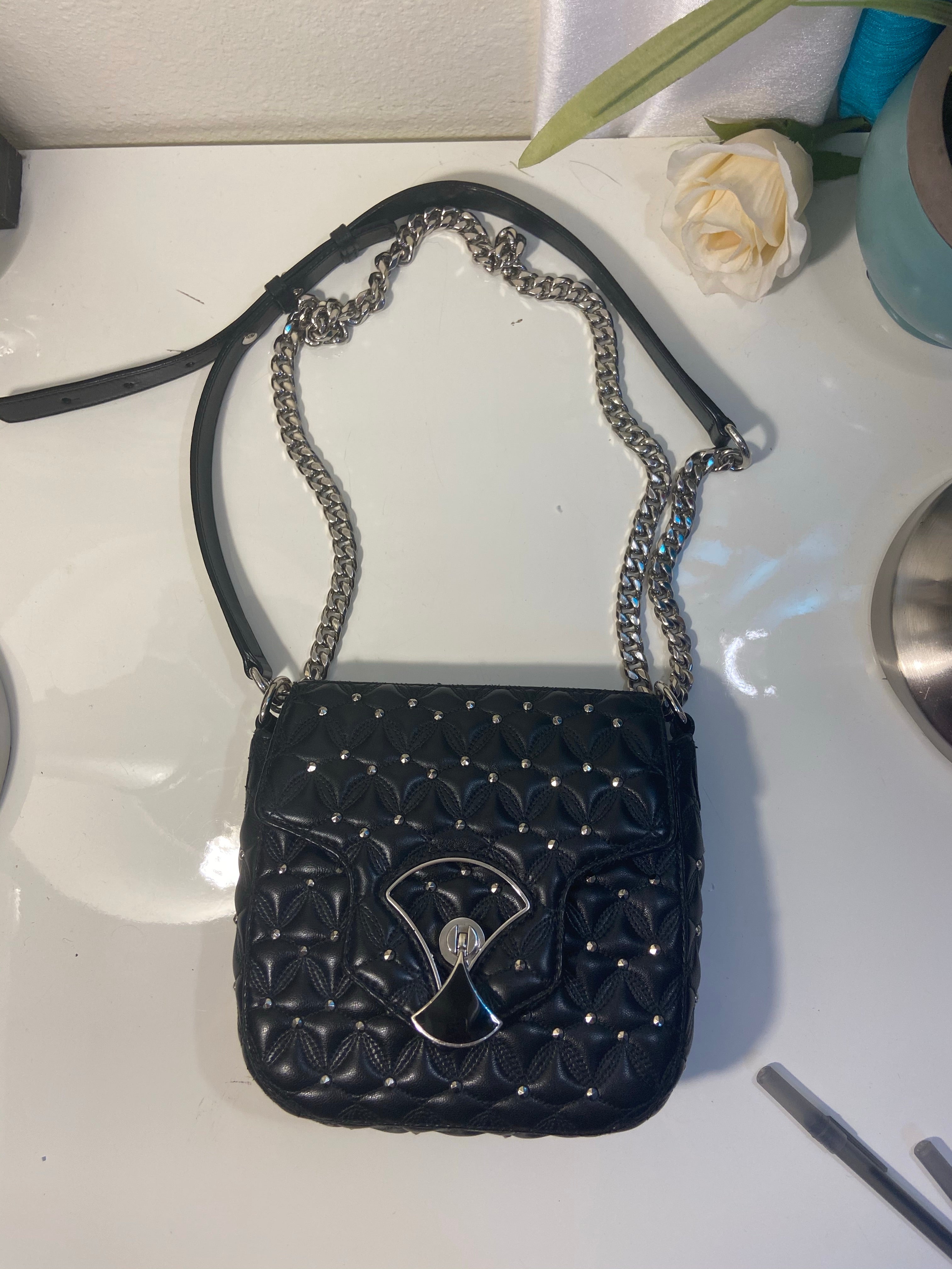 Bvlgari Diva’s Dream Black Quilted w/ Studs Crossbody Handbag