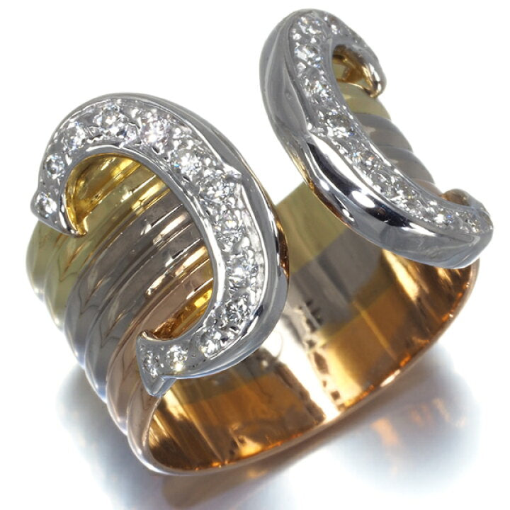 Cartier 2C Diamond Wide Trinity 18Kt Gold Ring