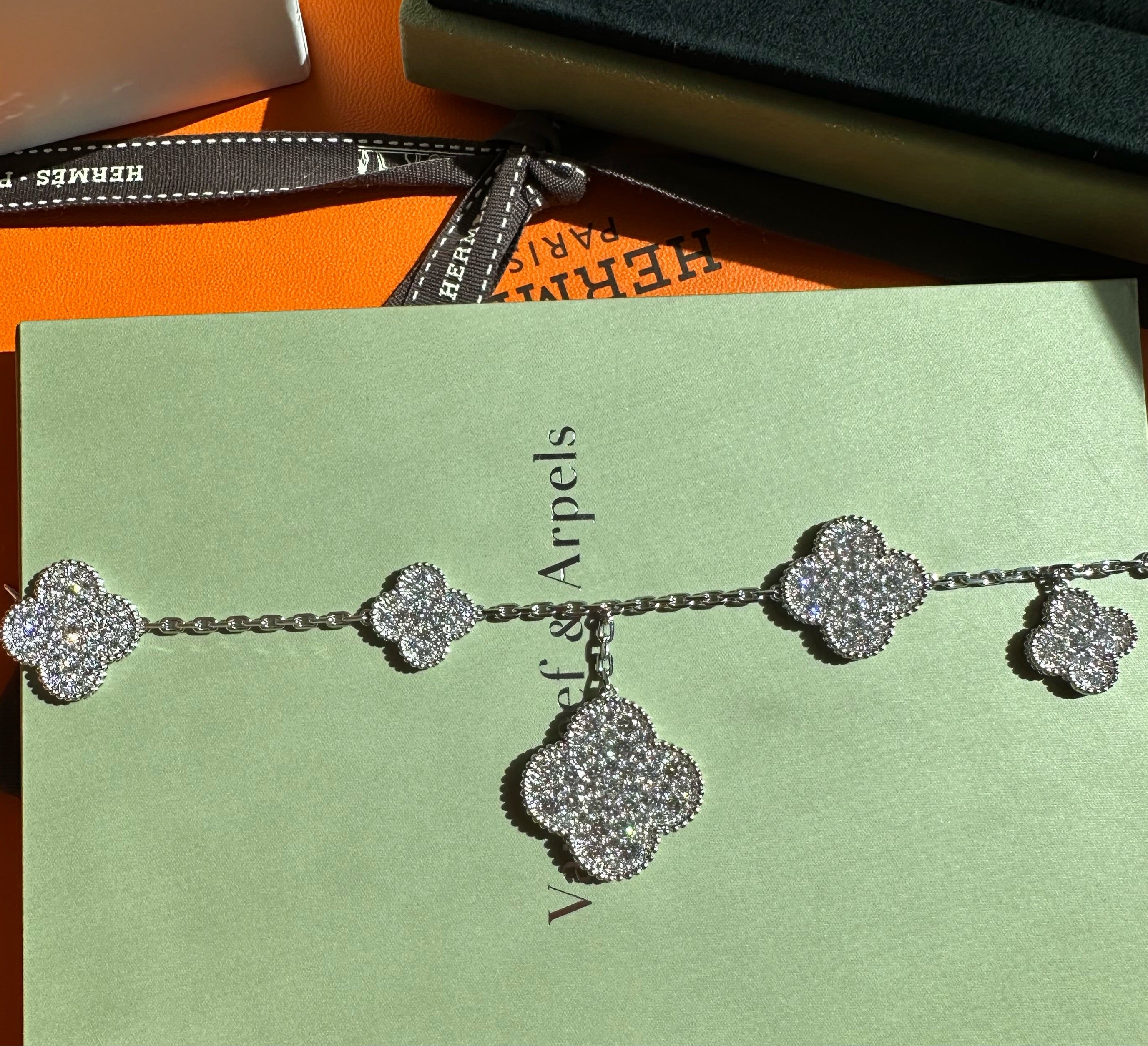 Van Cleef & Arpels Diamond-Paved Magic Alhambra 5-Motif Bracelet