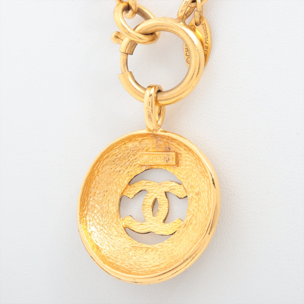Vintage CHANEL 24Kt Gold CC Medallion Long Necklace