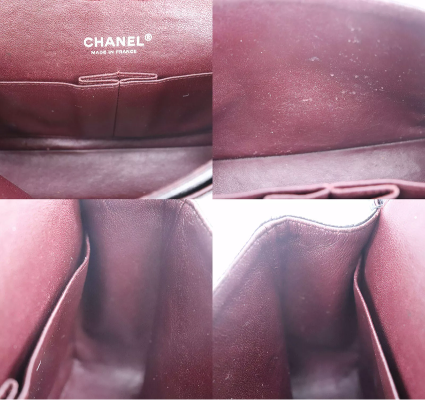 CHANEL Black Caviar Leather Silver Hardware 25 Double Flap Handbag