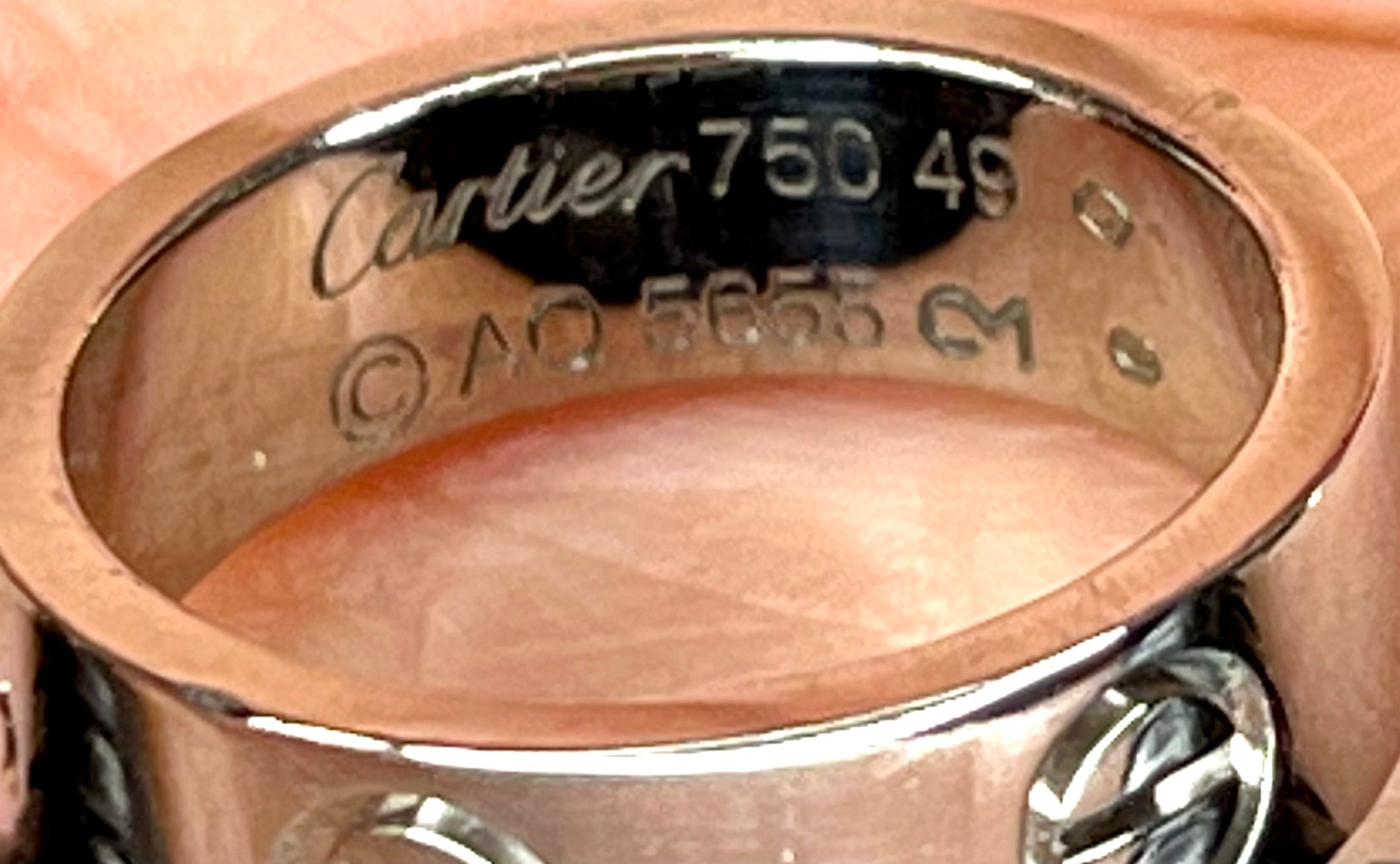Cartier 18KT White Gold Love Ring Size 49