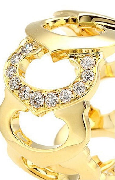 Cartier Diamond C de Entrelaces Yellow Gold Ring Size 50/ 5