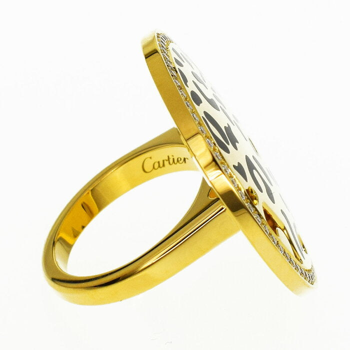 Cartier De Panthere Diamond Emerald 18KT Yellow Gold Ring #49/ US 5