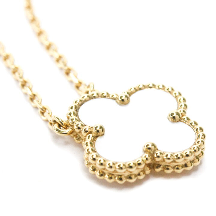 Van Cleef & Arpels Vintage Alhambra Mother of Pearl Yellow Gold Necklace