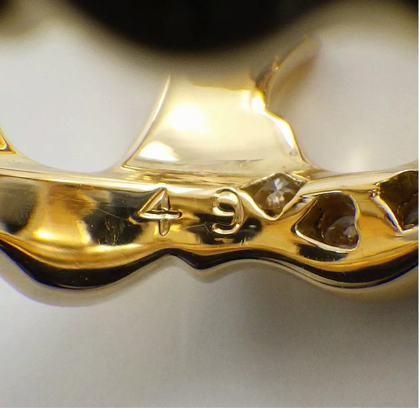Cartier C de Diamond 18KT Yellow Gold Ring #49/ 4.75