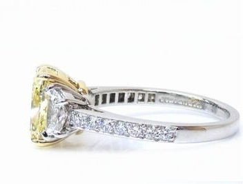 Tiffany & Co. 3.68ct Diamond Fancy Yellow Intense Platinum (Pt950) Ring