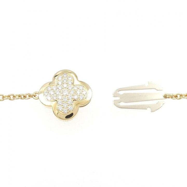 Van Cleef & Arpels Diamond-Paved Pure Alhambra 18KT Yellow Gold Necklace