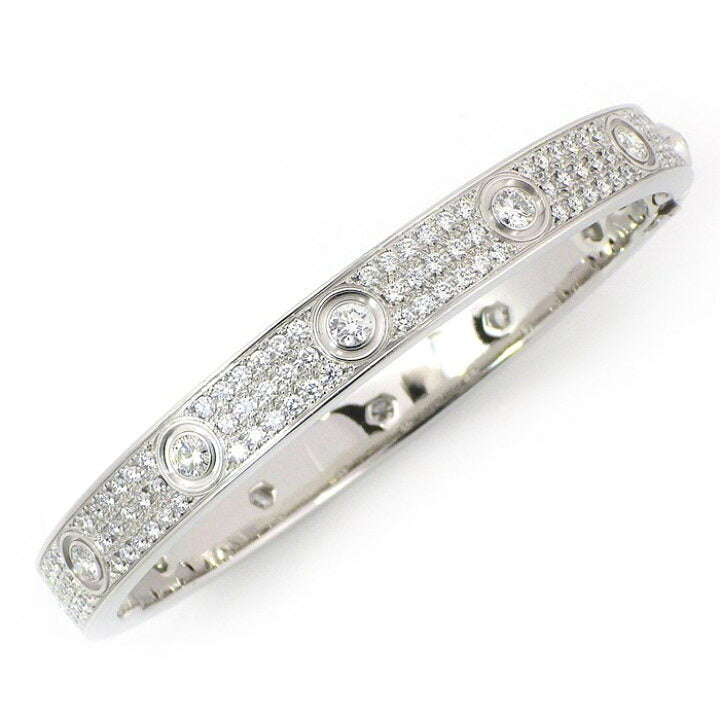 Cartier Diamond-Paved 18KT White Gold Love Bracelet Size #16