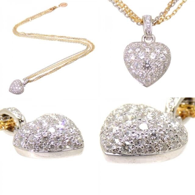 Cartier Diamond-Paved 2.0cts Puffy Heart Trinity 18KT Gold Necklace