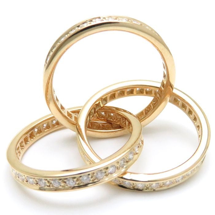 Cartier Diamond 18KT Yellow Gold Trinity Rolling Ring