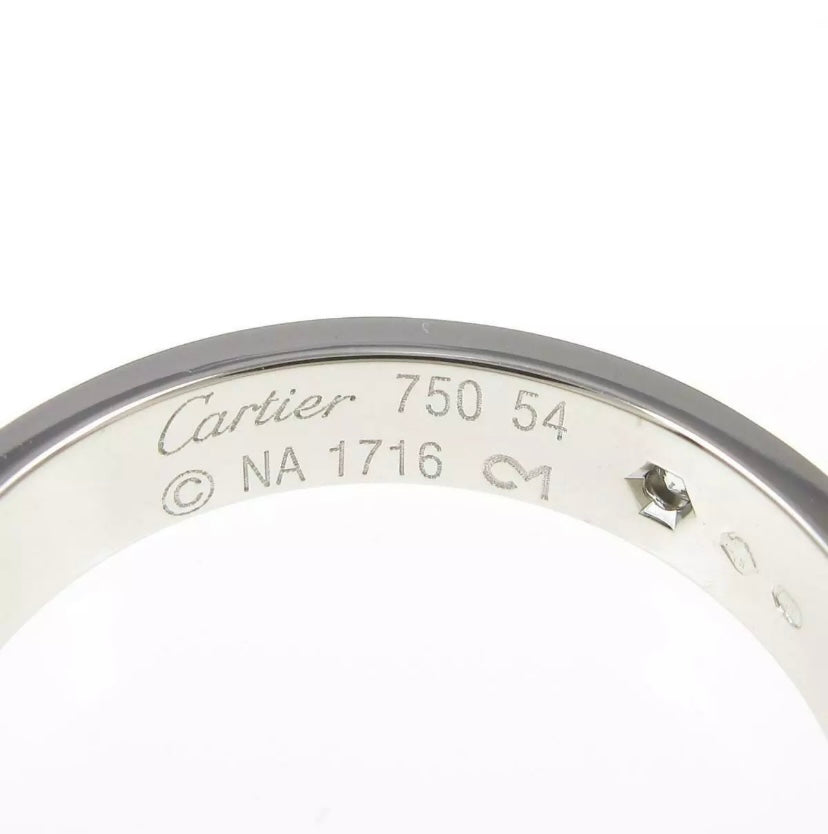 Cartier Diamond Wedding 18KT White Gold Love Ring w/ Certificate