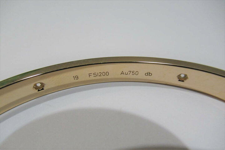 Cartier 4 Diamond 18KT Rose Gold Love Bracelet, Size 19 W/ Cert