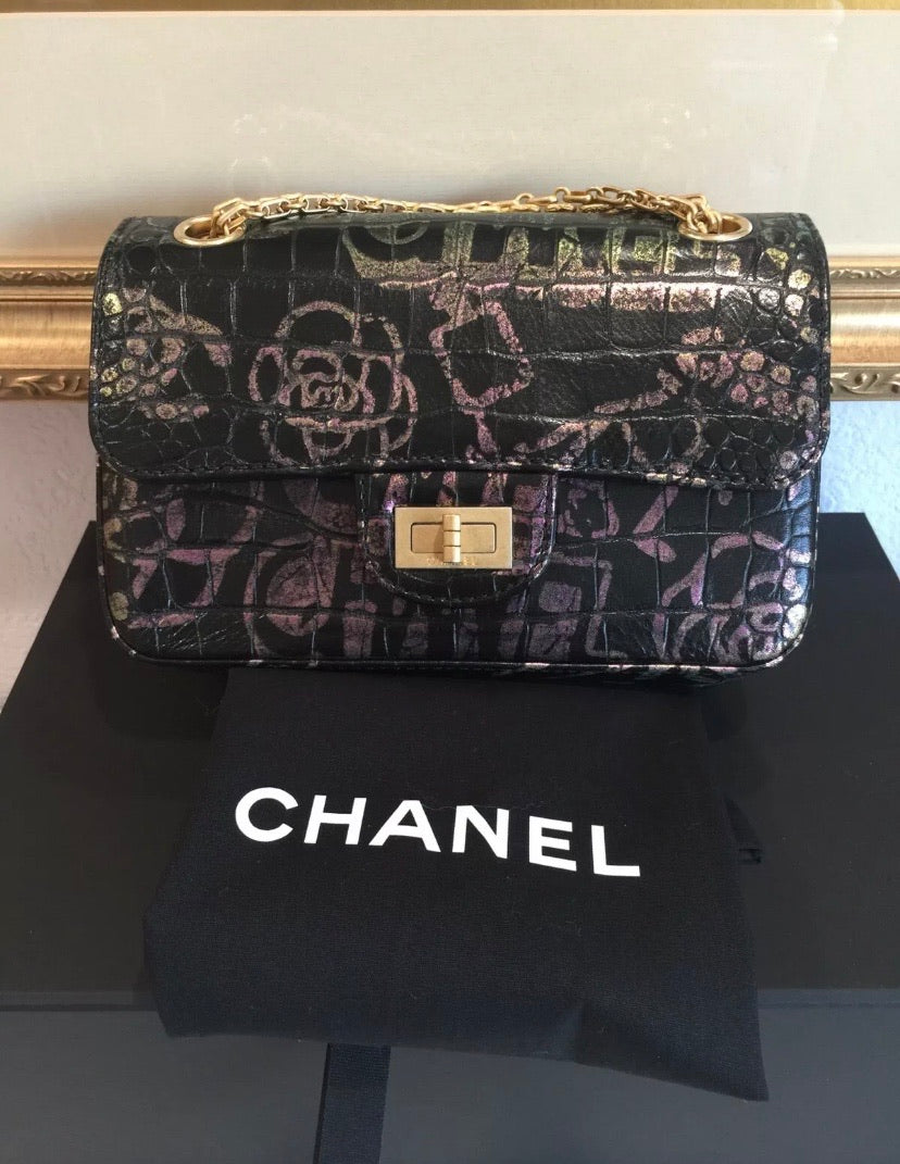CHANEL Graffiti 2.55 Reissue Crocodile Mini Flap Bag