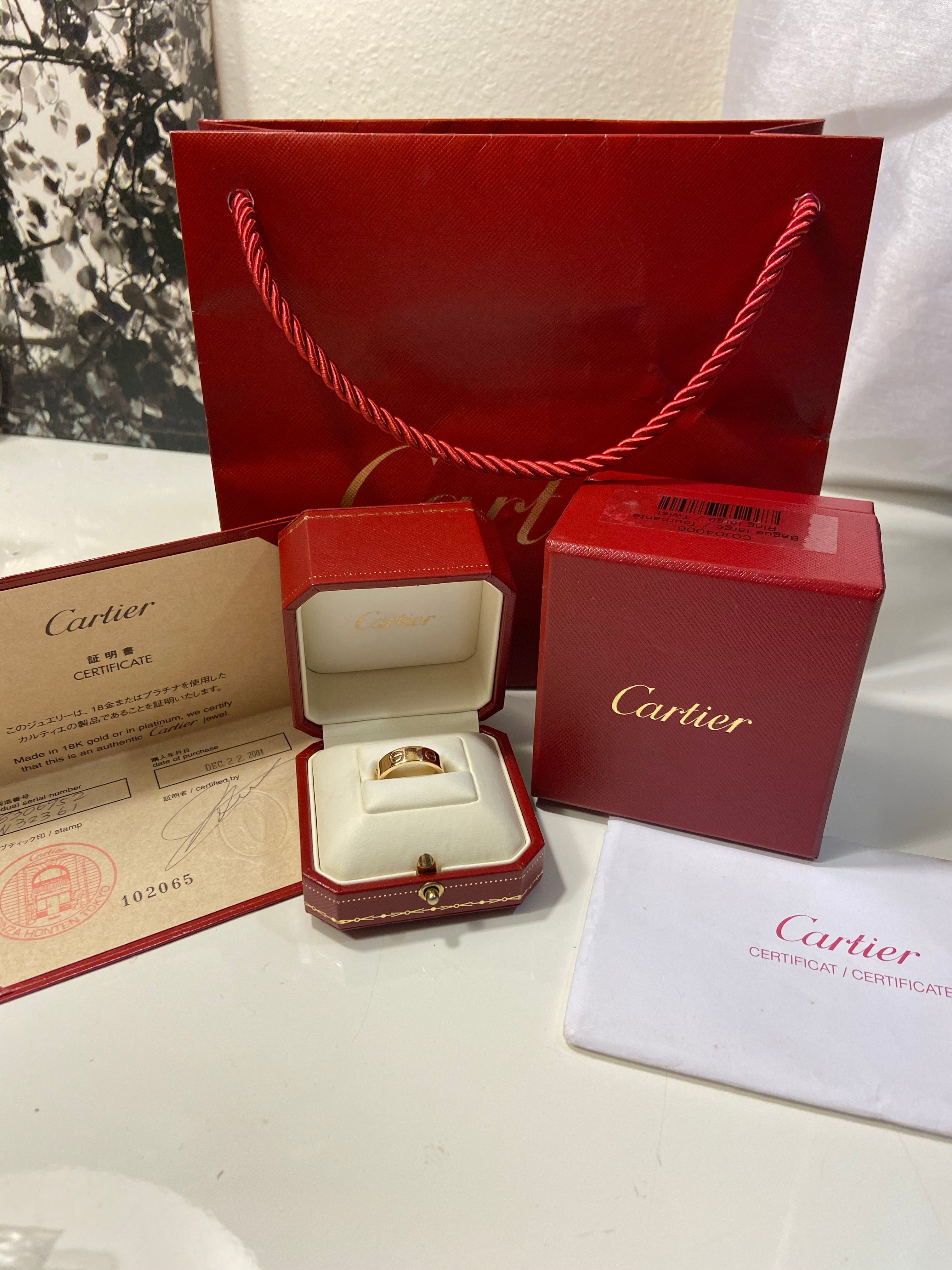 Cartier Full Size 18KT Yellow Gold Love Ring Size 52/ US 6