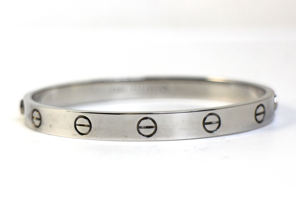 Cartier 18KT White Gold Love Bracelet Size 17