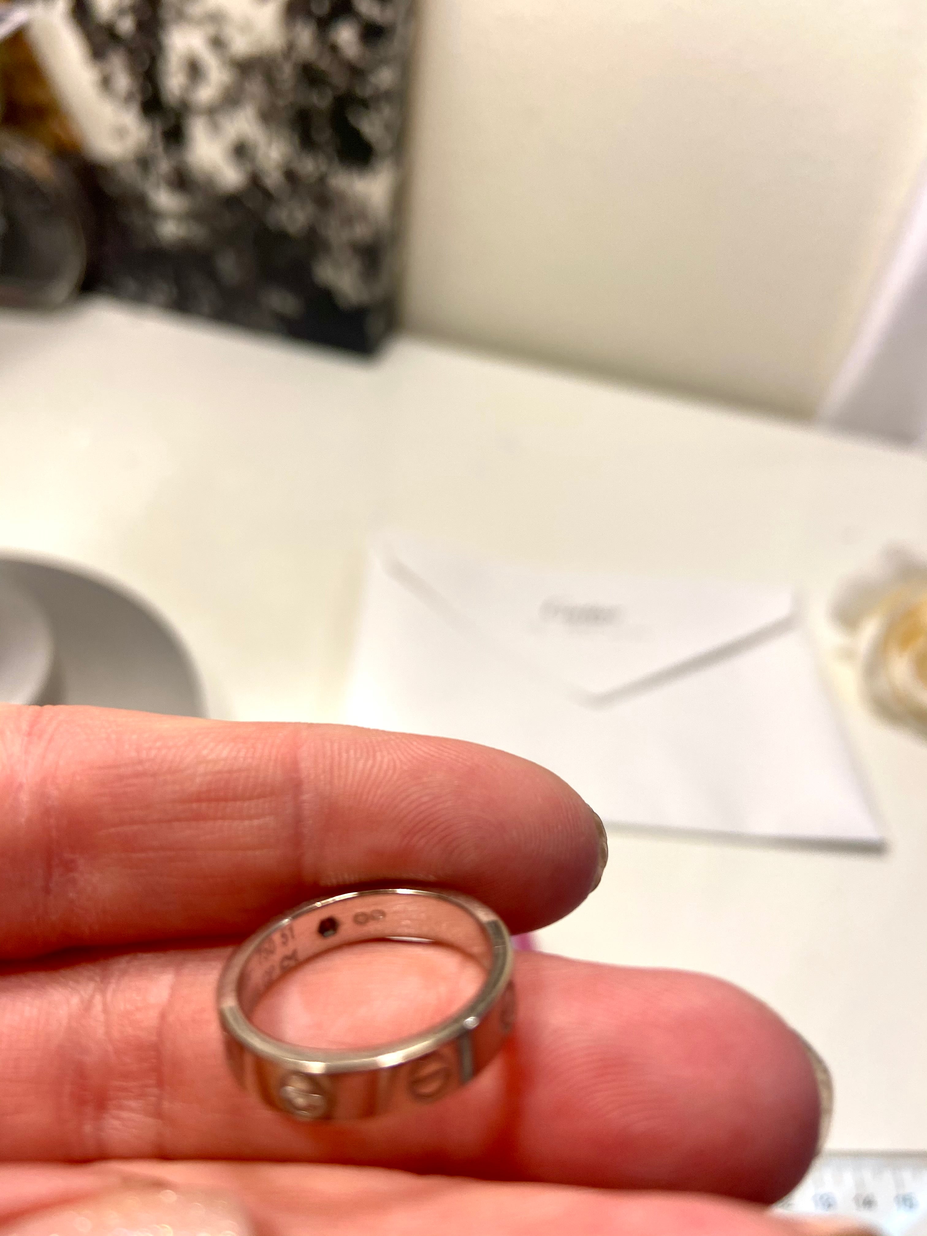 Cartier Wedding/ Mini 18KT White Gold Love Ring Size 51/ US 5